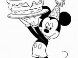Happy Birthday Mickey Mouse Coloring Pages Happy Birthday Mickey Mouse with Celebration Cake Coloring