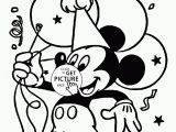 Happy Birthday Mickey Mouse Coloring Pages Mickey and Happy Birthday Coloring Page for Kids Holiday