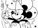 Happy Birthday Mickey Mouse Coloring Pages Mickey Mouse Birthday Coloring Page Free Printable by