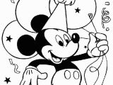 Happy Birthday Mickey Mouse Coloring Pages Mickey Mouse Bring Balloons for Birthday Party Coloring
