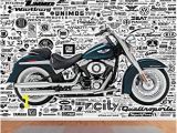 Harley Davidson Wall Mural 999store Harley Davidson Bike Leather Wallpaper Wall Murals for