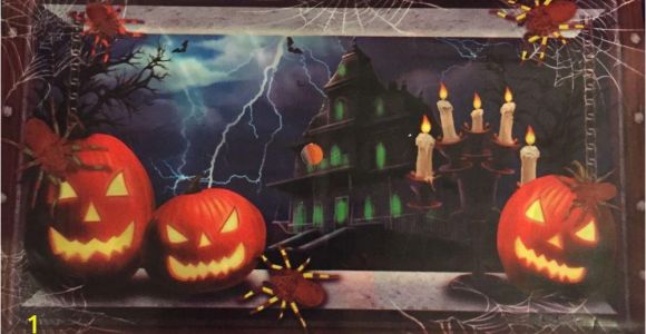 Haunted House Wall Mural Halloween Decor Scary Haunted House Jack O Lantern Wall