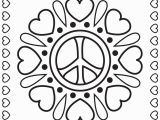 Heart and Peace Sign Coloring Pages Hearts and Peace Signs Coloring Pages Printable