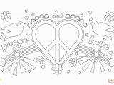 Heart and Peace Sign Coloring Pages Peace and Love Coloring Page