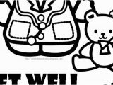 Hello Kitty Get Well soon Coloring Pages Hello Kitty Coloring Hospital Get Well soon Coloring Page