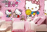 Hello Kitty Giant Wall Mural Free Shipping Custom Size Children S Room Hello Kitty Cartoon Wallpaper Mural Waterproof Girl Boy Wall Paper for Kids Bedroom