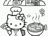 Hello Kitty Rainbow Coloring Pages Hello Kitty Bbq Coloring Page