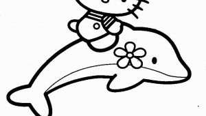 Hello Kitty with Dolphin Coloring Pages Hello Kitty with Dolphins Coloring Page