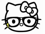 Hello Kitty with Glasses Coloring Pages Amazon Hello Kitty Nerd Glasses Sticker Black 5" X