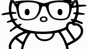 Hello Kitty with Glasses Coloring Pages Hello Kitty Nerd Coloring Page