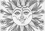 Hippie Sun and Moon Coloring Pages for Adults 13 Pics Psychedelic Moon Coloring Pages Hippie Sun