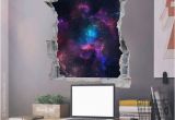 Hole In Wall Mural Space Wall Decal Galaxy Wall Sticker Hole In the Wall 3d