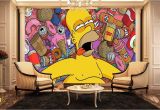 Home Wall Mural Painting Singapore Homer Simpson Wall Mural Kids Wall Murals Amazon