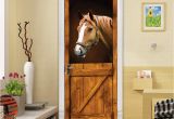 Horse Stable Wall Mural Amazon Congchuara Door Stickers Popular Diy 3d Door