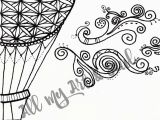 Hot Air Balloon Coloring Page for Adults Adult Coloring Page Hot Air Balloon Instant Download