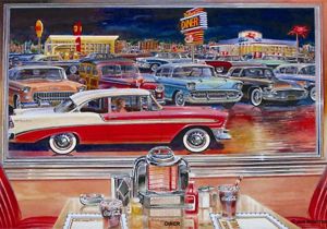 Hot Rod Garage Wall Murals Car Paintings Of the 60s