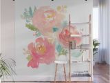 How to Do A Mural On A Wall Watercolor Peonies Summer Bouquet Wall Mural by Junkydot