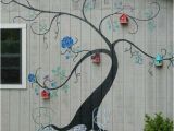 How to Make A Mosaic Wall Mural Tree Mural Brightens Exterior Wall Of Outbuilding or Home