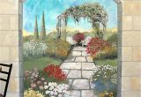 How to Paint An Outdoor Wall Mural Garden Mural On A Cement Block Wall Colorful Flower Garden