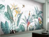 How to Paint Murals On Bedroom Walls Modern nordic Hand Painted Tropical Plants Flower Bird Leaf