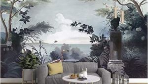 How to Paint On A Wall Mural Murwall Dark Trees Painting Wallpaper Seascape and Pelican