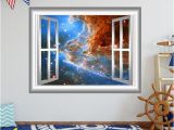 Hubble Deep Field Wall Mural Space Nebula Wall Decal 3d Window Wall Sticker Window Frame Outer Space Sticker Gj92