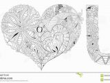 I Love You Coloring Pages for Adults Word I Love You for Coloring Vector Decorative Zentangle