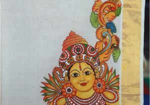 Indian Mural Painting Tutorial Kerala Mural Painting On Kasavu Saree Paintings