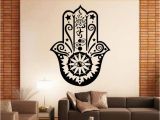 Indian Mural Wall Art Art Design Hamsa Hand Wall Decal Vinyl Fatima Yoga Vibes Sticker Fish Eye Decals Buddha Home Decor Lotus Pattern Mural Stickers for Walls In Bedrooms