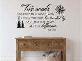 Inspirational Quotes Wall Murals Two Roads Diverged Wall Decal Quote Road Less Traveled