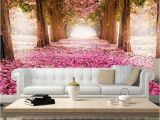 Japanese Cherry Blossom Wall Mural Trees Removable Wallpaper Pink Cherry Blossom Trees