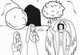 Jesus In Heaven Coloring Page Women Encounter An Angel at Jesus tomb Coloring Page