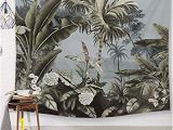 Jungle Mural Wall Hanging Vintage Tropical Tapestry Palmier Tree Wall Hanging Decor
