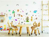 Jungle Wall Mural for Nursery Amazon forest Animals Wall Stickers and Decals for Boys and