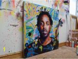 Kendrick Lamar Wall Mural Kendrick Lamar King Kunta Background original Painting 40" 52" Art Street Music Rap Portrait Abstract Graffiti Richard Day