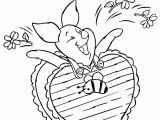 Kids Coloring Pages for Restaurants Piglet Wearing Valentines Day Chocolate Coloring Page