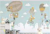 Kids Wall Mural Wallpaper Kids Wallpaper Big Air Balloon Wall Mural Kids Landscape Wallpaper Animals Wall Decor