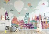 Kids Wall Mural Wallpaper Kids Wallpaper Historical Places Wall Mural Hot Air Balloon