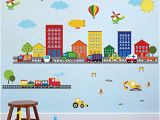 Kids Wall Murals Uk Decalmile Construction Kids Wall Stickers Cars Transportation Wall Decals Baby Nursery Childrens Bedroom Living Room Wall Decor