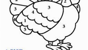 Kindergarten Thanksgiving Coloring Pages Color by Number Thanksgiving Turkey