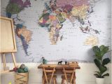 Komar La Maison Wall Mural Komar Colorful World Map Wall Mural Wallpaper 4 050