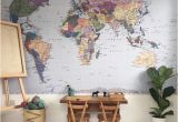 Komar Whitewashed Wood Wall Mural Komar Colorful World Map Wall Mural Wallpaper 4 050