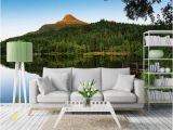 Lake In the Woods Wall Mural 3d Room Wallpaper Custom Mural Sunset Hills Calm Lake Water Beautiful Scenery Europe and America Modern Wallpaper for Walls 3 D Wallpaper In Hd