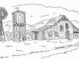 Landscape Coloring Pages for Adults Custom Barn Drawing House Landscape Farm Gift for Parents