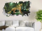 Large forest Wall Mural 3d forest Leopard Roar 44 Wall Murals Wall Stickers Decal