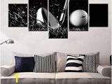 Large Golf Wall Murals Golf Course White and Black Wall Art Golf Ball Paintings Multi Panel Printed On Canvas Landscape Artwork Modern Home Decoration Giclee Wooden