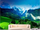 Large Landscape Wall Mural Green Mountains Mural for Wall Decor Nature Wall Mural for Room Decor Mountain Wall Mural for Living Room Sku