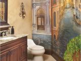 Large Tile Wall Murals Powder Bath with Venetian Mural