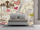 Large Wall Mural Stickers Amazon Wall Mural Sticker [ Paris Decor Doodles