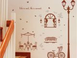 Large Wall Mural Stickers Coffee House Street Light Wall Stickers Home Decor Living Room Bedroom Kitchen Stairs Art Wall Decals Poster Mural Decals for Walls